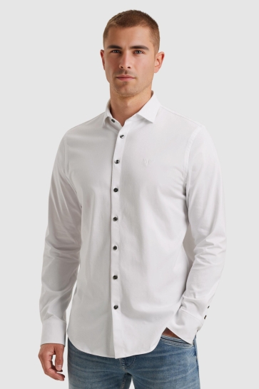 PME legend long sleeve shirt satin jersey Wit