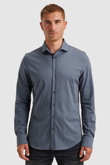 PME legend long sleeve shirt satin jersey Blauw