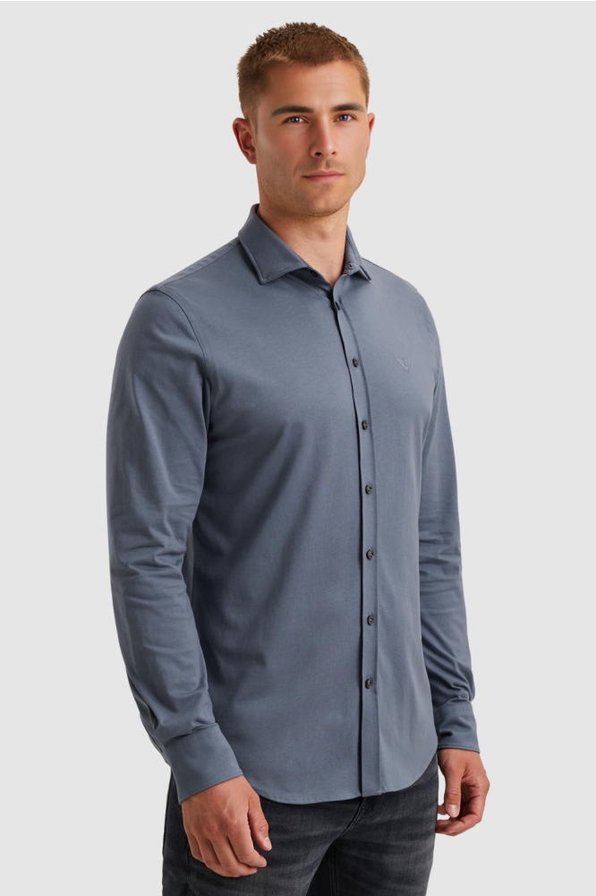 PME legend blauwe heren overhemd | Model vooraanzicht