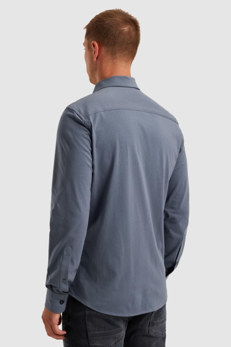 PME legend blauwe heren overhemd | Model achteraanzicht