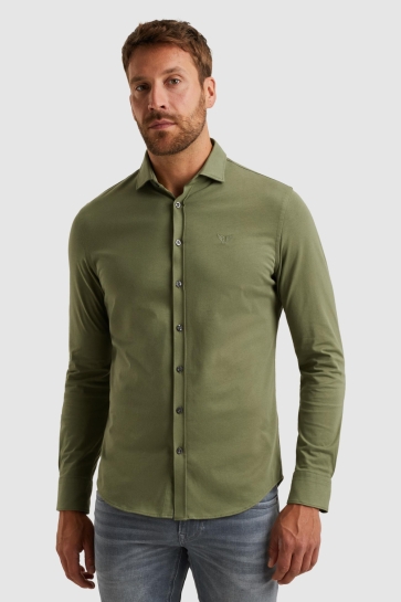 PME legend long sleeve shirt satin jersey Groen