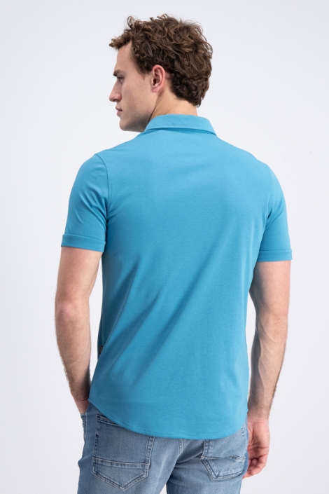 Gabbiano blauwe heren overhemd | Model achteraanzicht