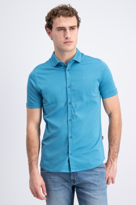 Gabbiano blauwe heren overhemd | Model vooraanzicht