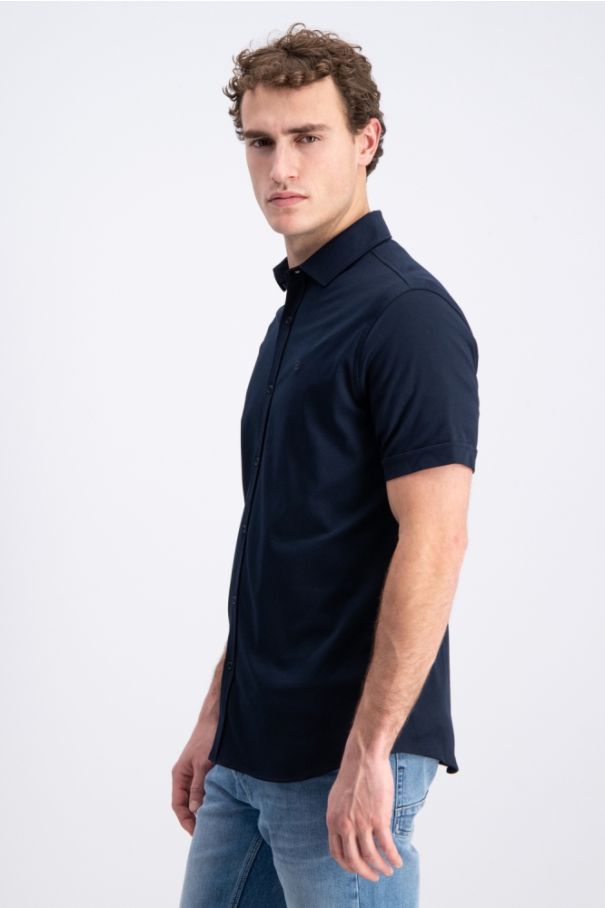 Gabbiano blauwe heren overhemd | Model zijaanzicht