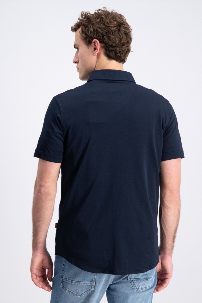 Gabbiano blauwe heren overhemd | Model achteraanzicht