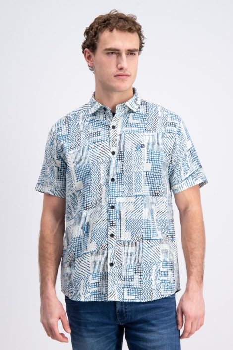 Gabbiano blauwe heren overhemd | Model vooraanzicht