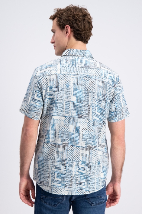 Gabbiano blauwe heren overhemd | Model achteraanzicht