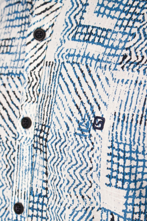 Gabbiano blauwe heren overhemd | Close up