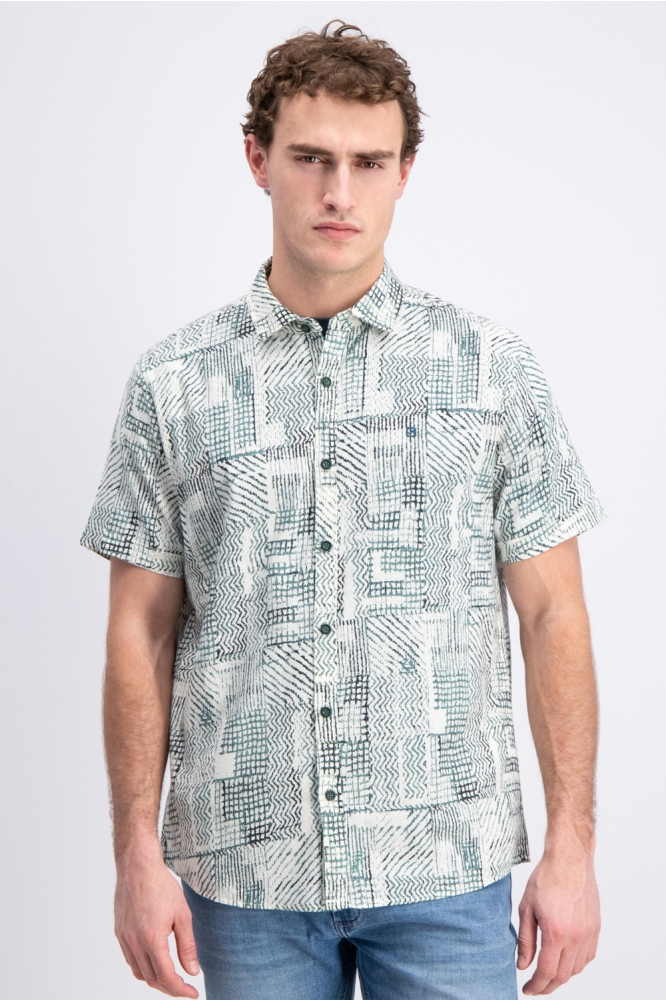 Gabbiano groene heren overhemd | Model vooraanzicht