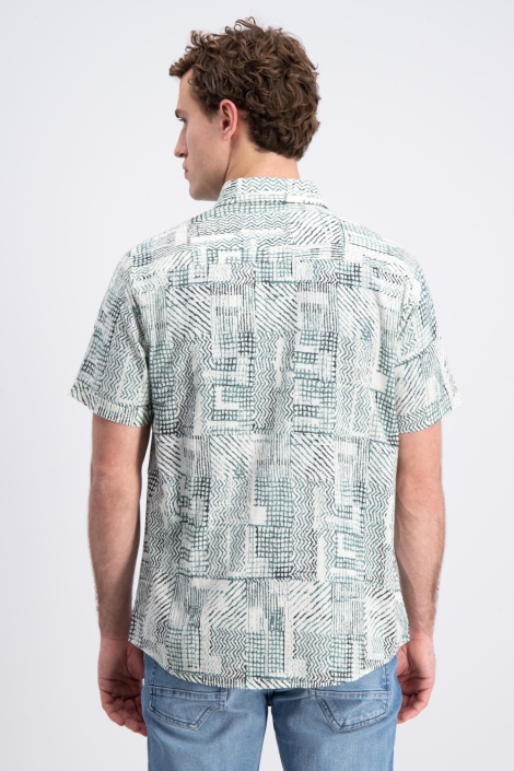 Gabbiano groene heren overhemd | Model achteraanzicht