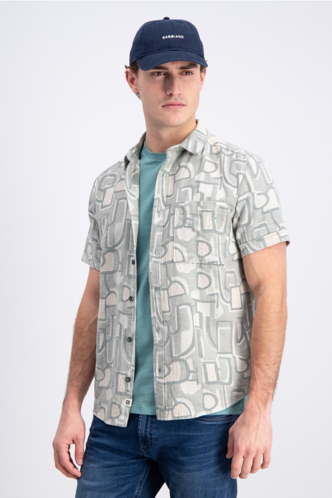 Gabbiano groene heren overhemd | Model vooraanzicht