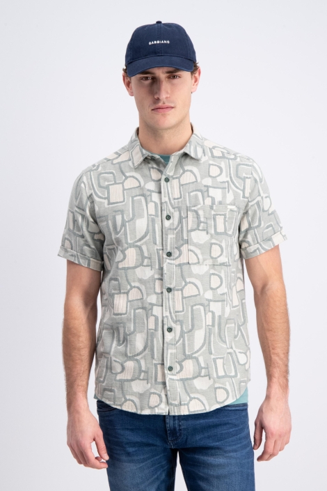 Gabbiano groene heren overhemd | Model vooraanzicht