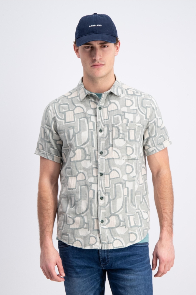 Gabbiano groene heren overhemd | Model vooraanzicht