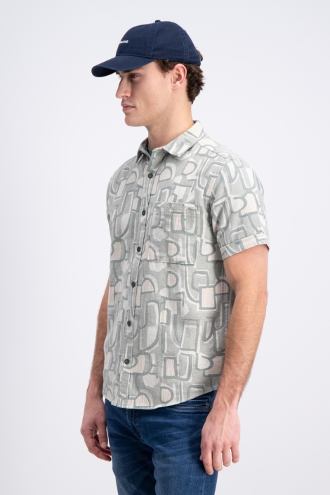 Gabbiano groene heren overhemd | Model zijaanzicht