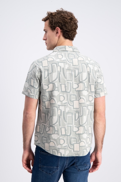 Gabbiano groene heren overhemd | Model achteraanzicht