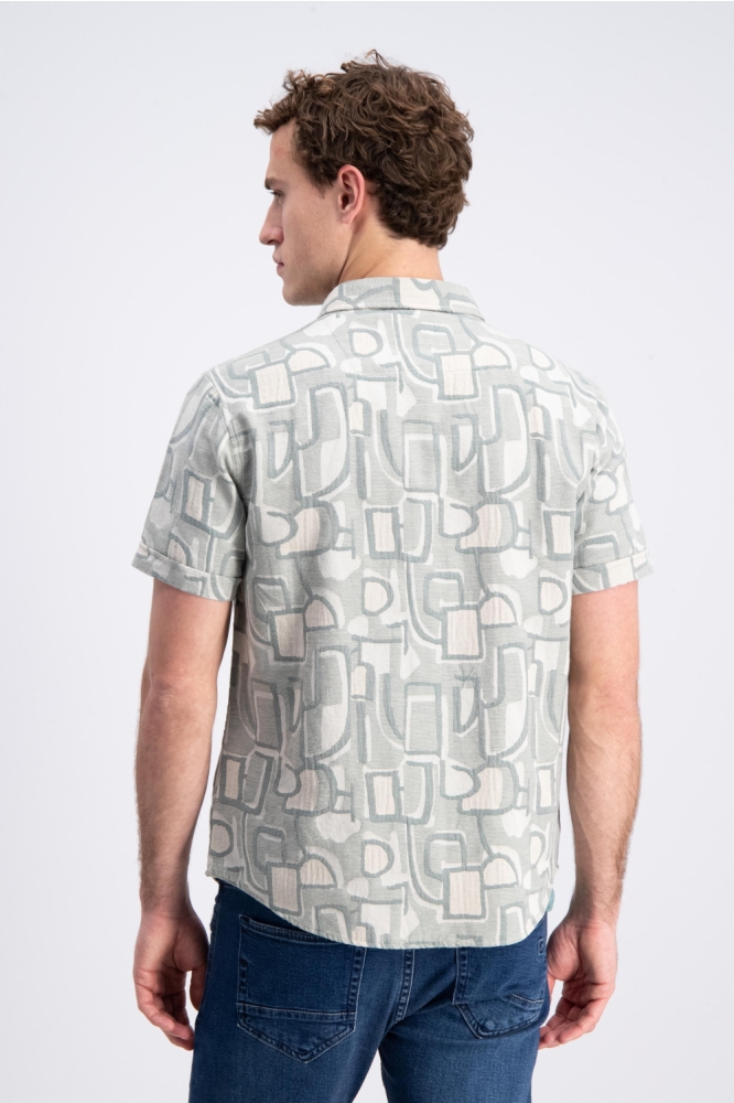 Gabbiano groene heren overhemd | Model achteraanzicht