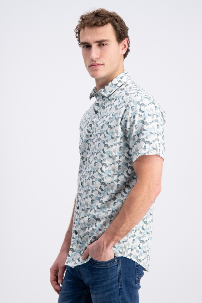 Gabbiano groene heren overhemd | Model zijaanzicht