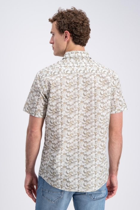 Gabbiano beige heren overhemd | Model achteraanzicht