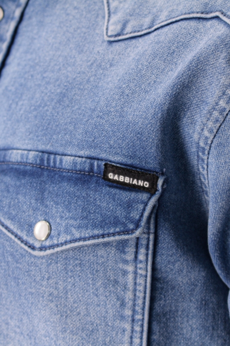 Gabbiano blauwe heren overhemd | Close up