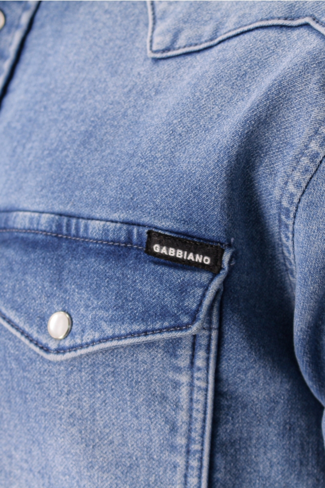 Gabbiano blauwe heren overhemd | Close up