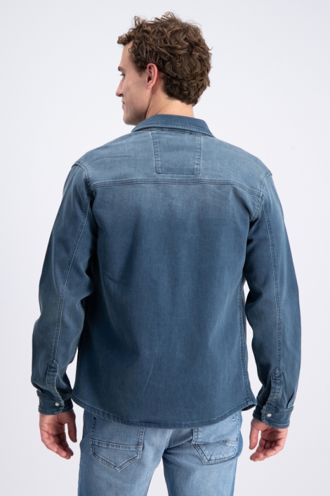 Gabbiano blauwe heren overhemd | Model achteraanzicht