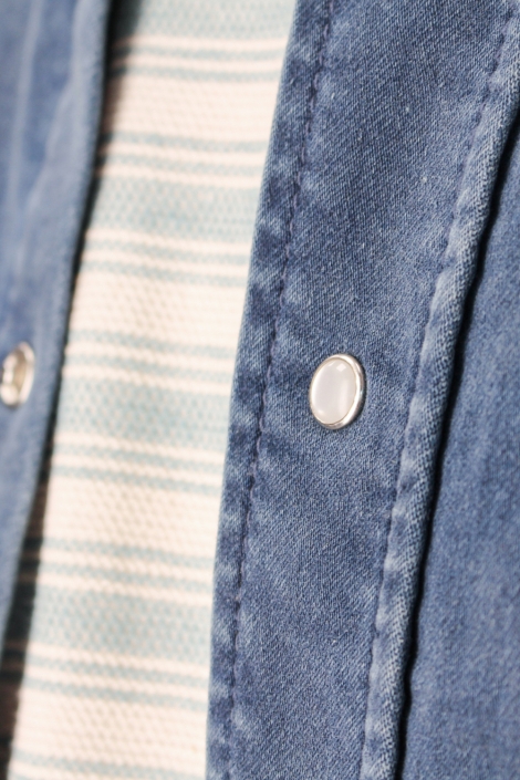 Gabbiano blauwe heren overhemd | Close up