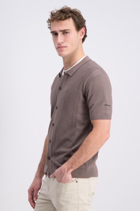 Gabbiano bruine heren overhemd | Model zijaanzicht