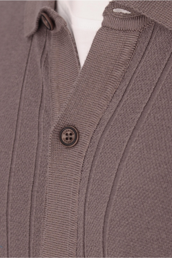 Gabbiano bruine heren overhemd | Close up