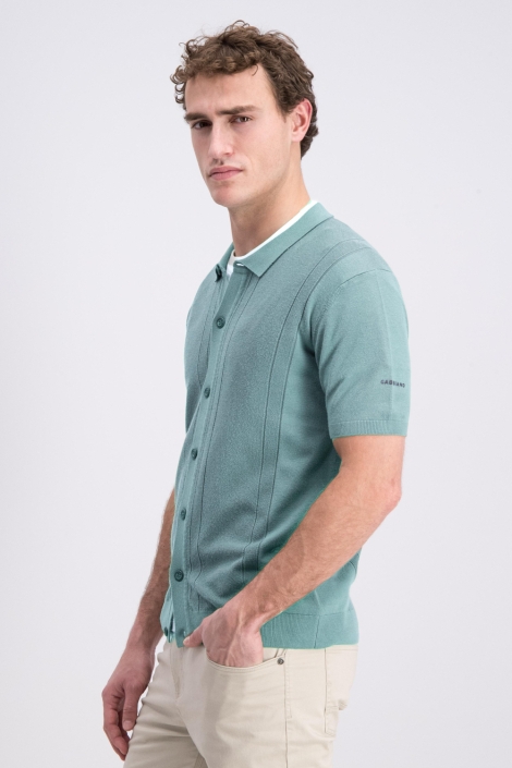 Gabbiano groene heren overhemd | Model zijaanzicht