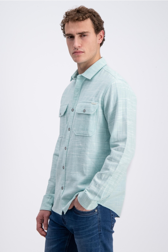 Gabbiano groene heren overhemd | Model zijaanzicht
