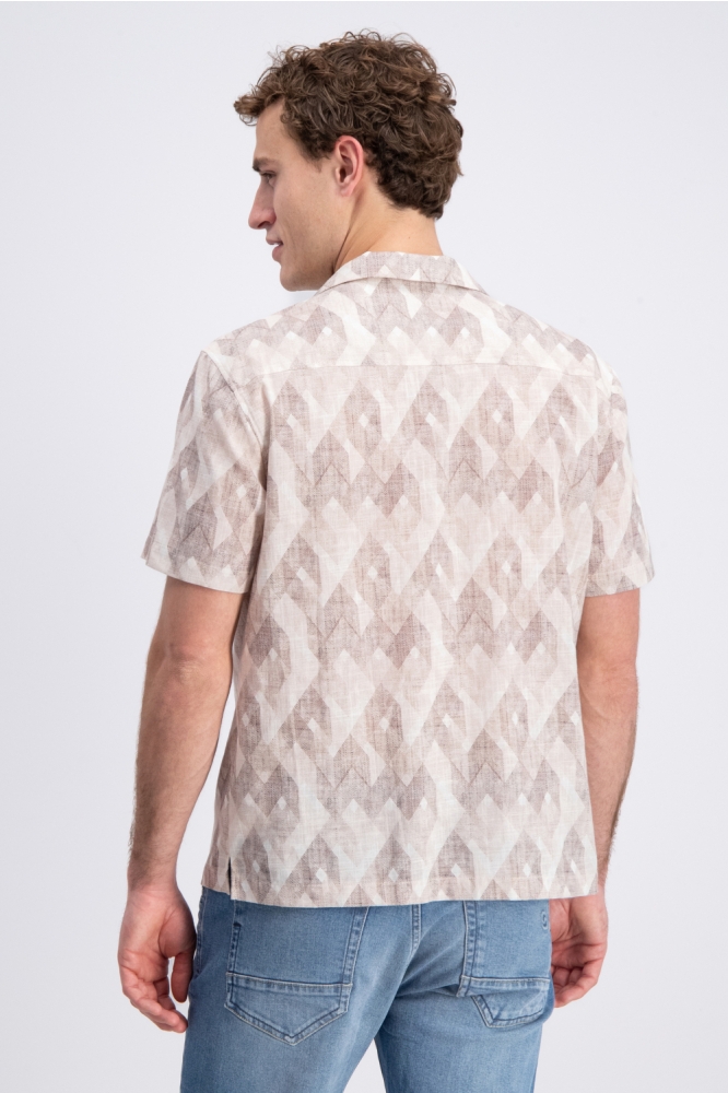 Gabbiano ecru heren overhemd | Model achteraanzicht