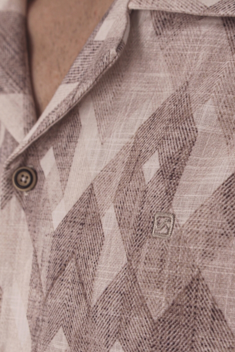 Gabbiano ecru heren overhemd | Close up