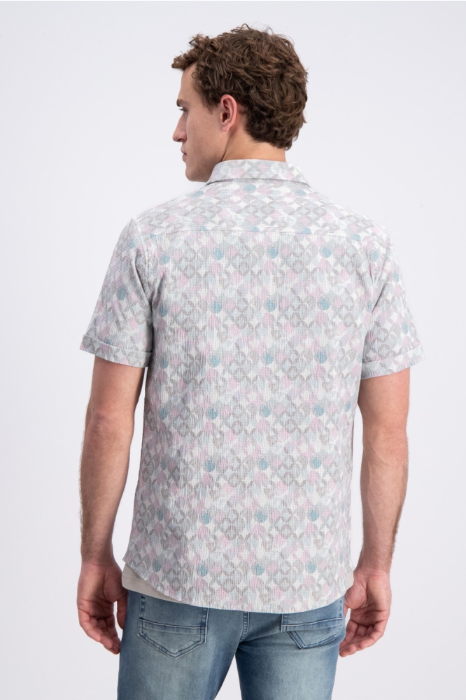 Gabbiano ecru heren overhemd | Model achteraanzicht