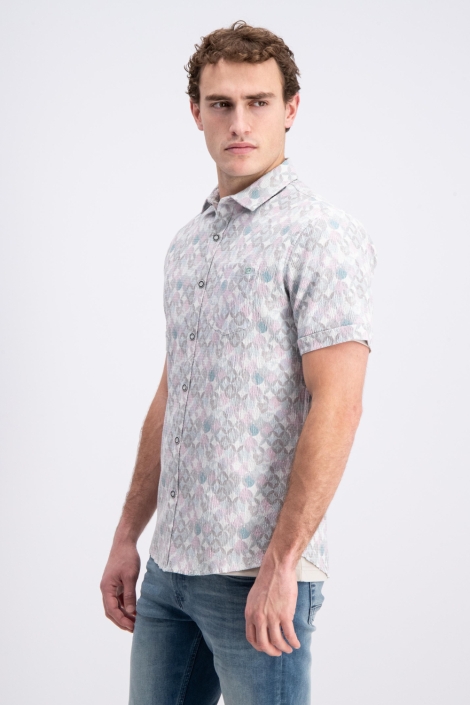 Gabbiano ecru heren overhemd | Model zijaanzicht