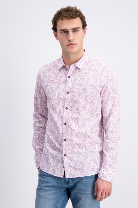 Gabbiano paarse heren overhemd | Model vooraanzicht