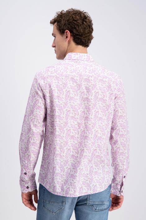 Gabbiano paarse heren overhemd | Model achteraanzicht