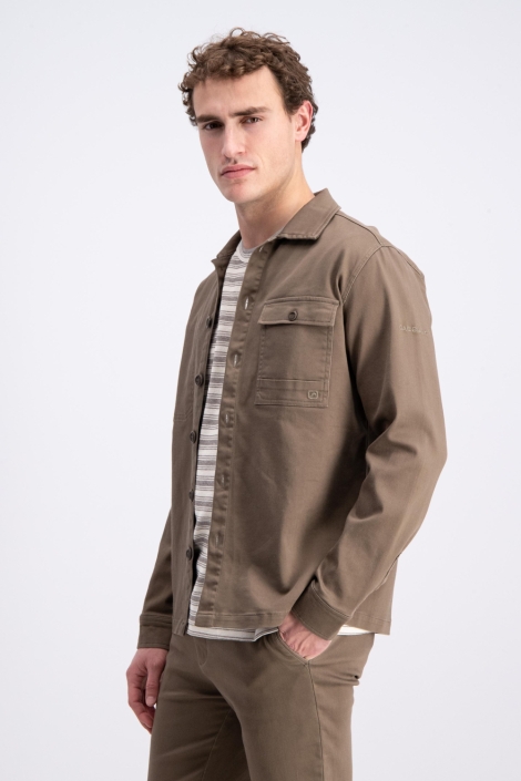 Gabbiano bruine heren overhemd | Model zijaanzicht