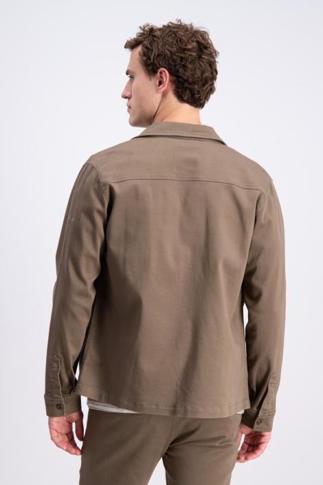 Gabbiano bruine heren overhemd | Model achteraanzicht