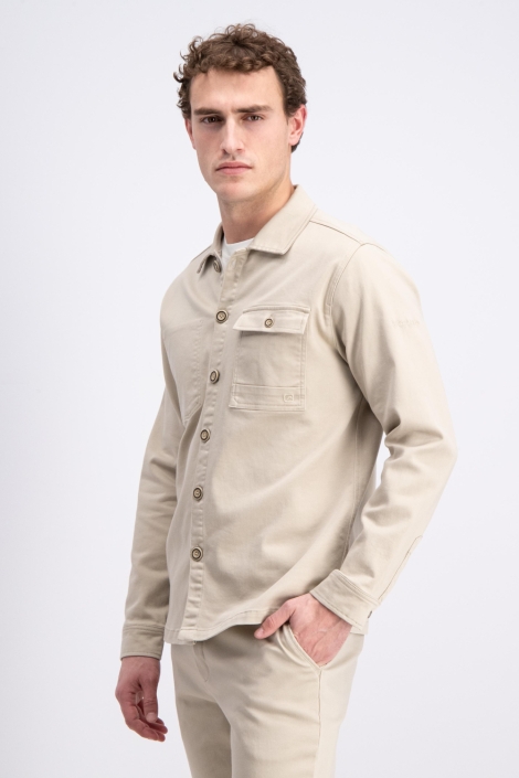 Gabbiano ecru heren overhemd | Model zijaanzicht