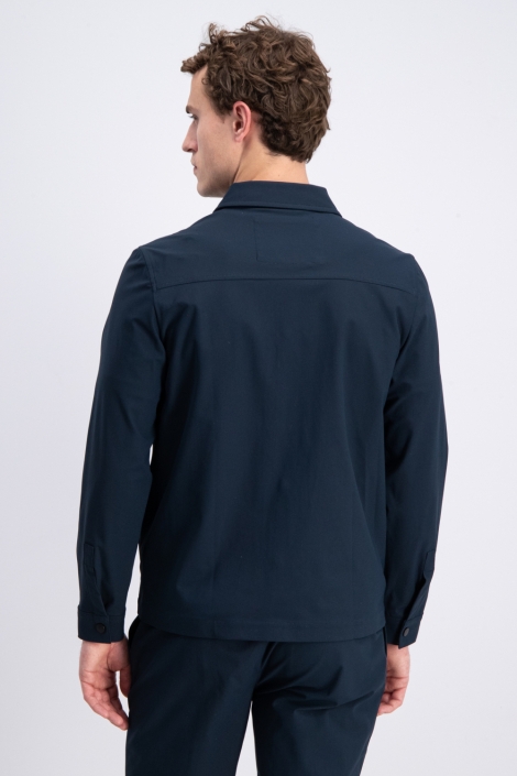 Gabbiano blauwe heren overhemd | Model achteraanzicht