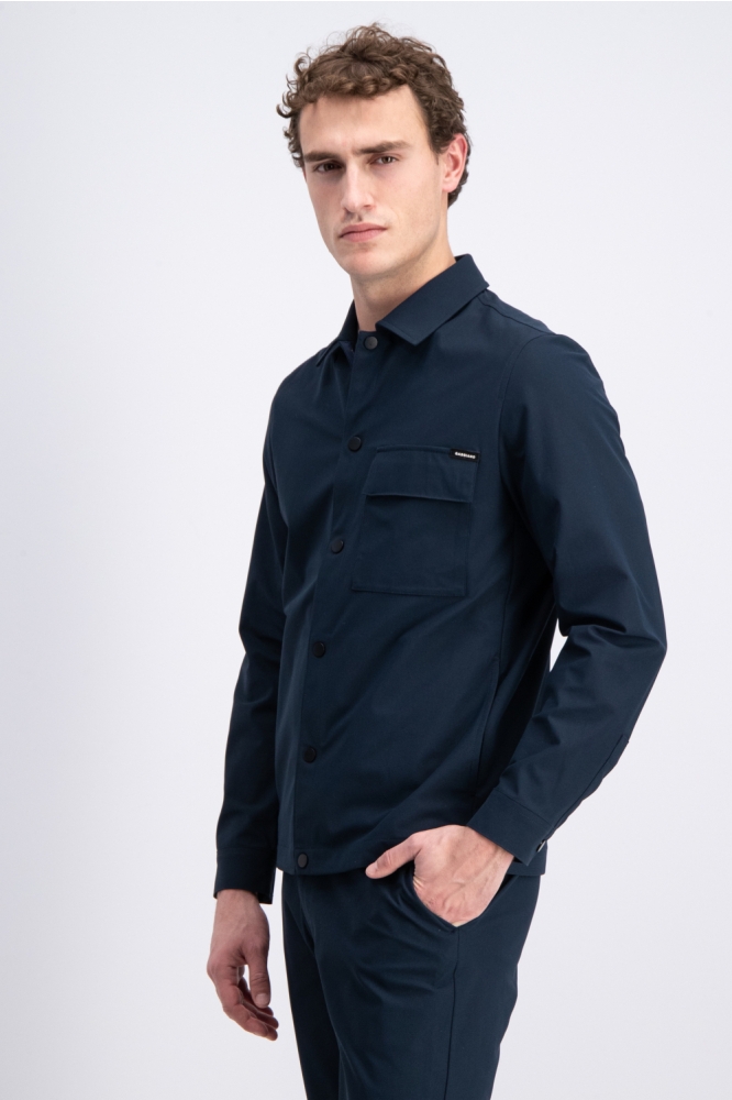 Gabbiano blauwe heren overhemd | Model zijaanzicht