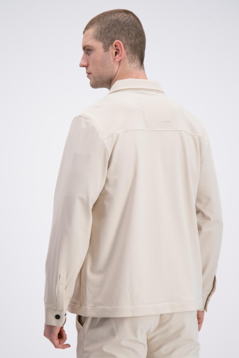 Gabbiano ecru heren overhemd | Model achteraanzicht