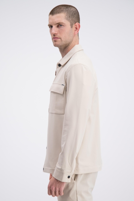 Gabbiano ecru heren overhemd | Model zijaanzicht