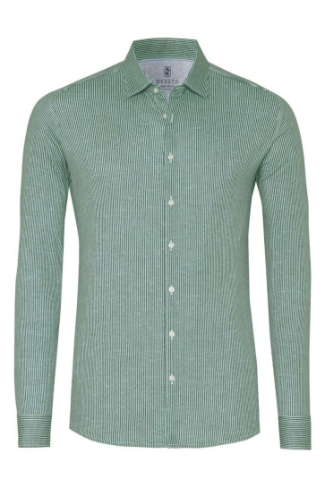 Desoto Overhemd CASUAL KENT 1 1 93128 3 618 GREEN WHITE STRIPES