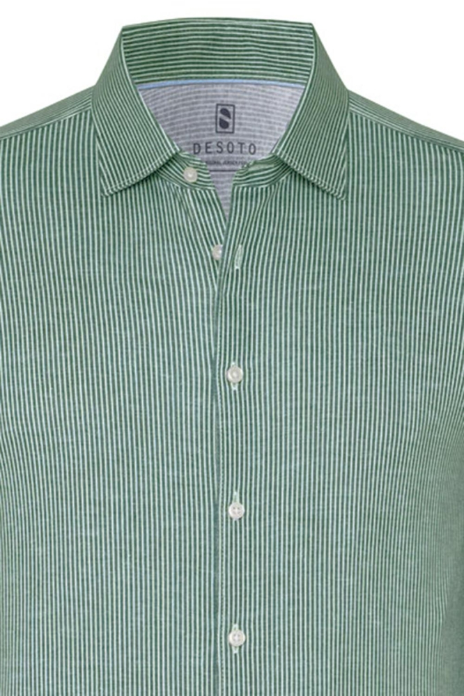Desoto groene heren overhemd | Close up