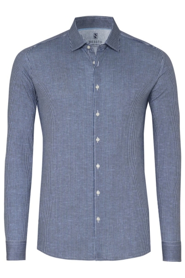Desoto Overhemd CASUAL KENT 1 1 93128 3 554 NAVY BLUE WHITE STRIPES