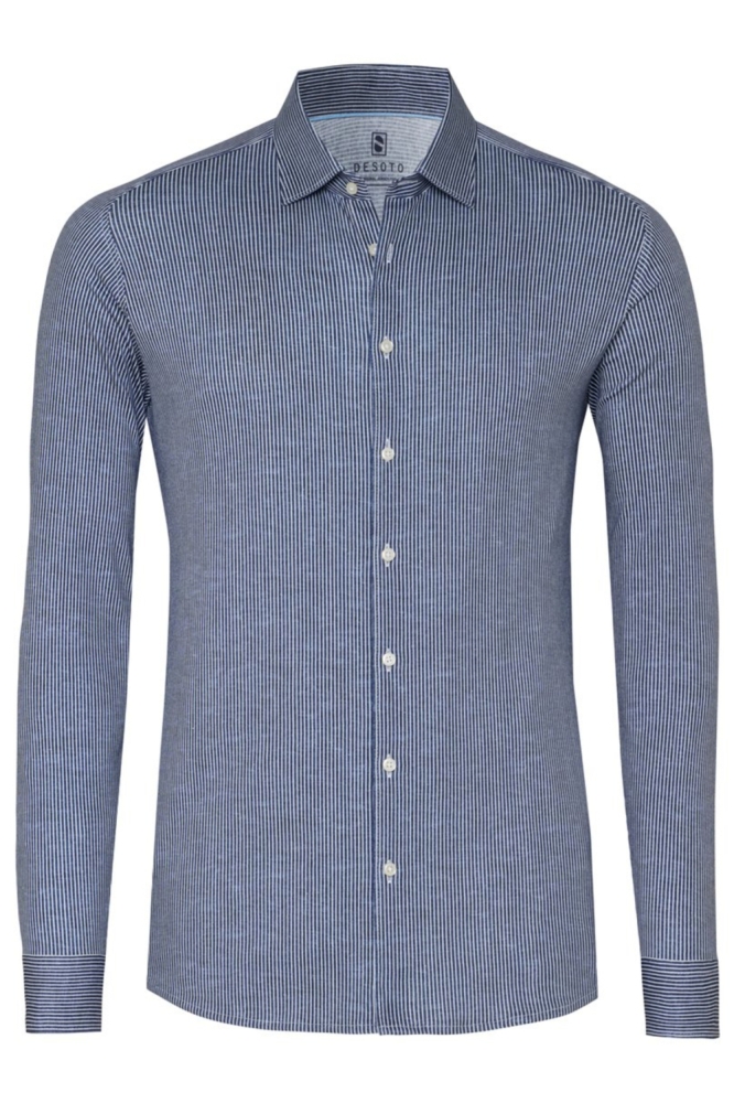 Desoto blauwe heren overhemd | Vooraanzicht