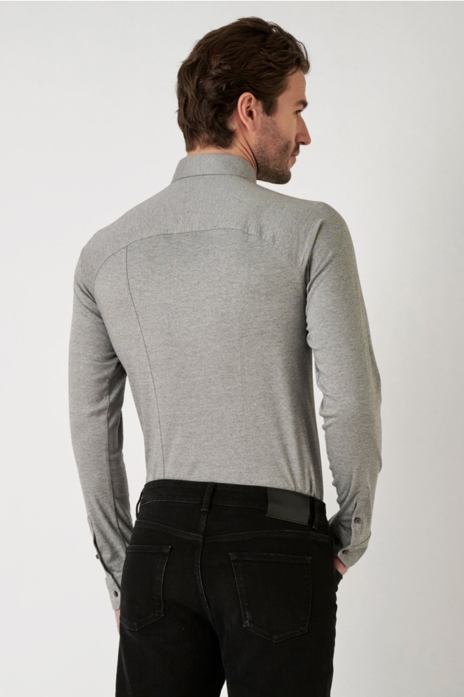 Desoto grijze heren overhemd | Model achteraanzicht