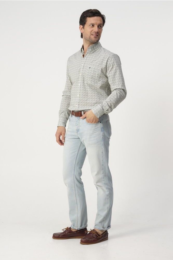 Campbell groene heren overhemd | Model