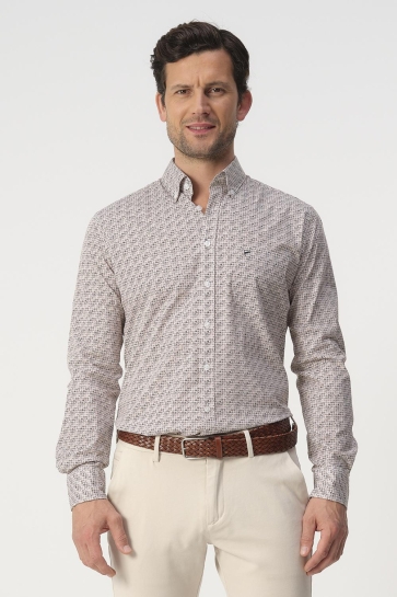 Campbell Overhemd CASUAL SHIRT LS RANGER 103335 8481 OTTER BROWN